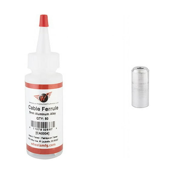 Wheels Manufacturing Cable Housing Ferrule - Alloy, 5mm, Bottle of 50