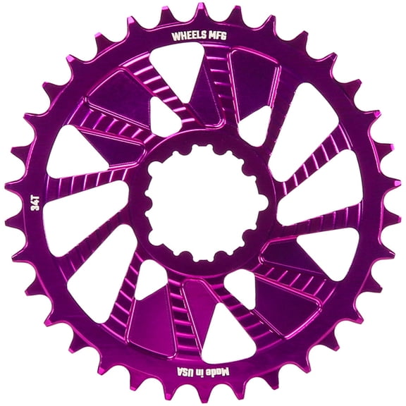 Wheels Manufacturing Direct Mount Chainring - 34t, SRAM 3-Bolt Direct Mount, 3mm Offset, Compatible with Hyperglide+