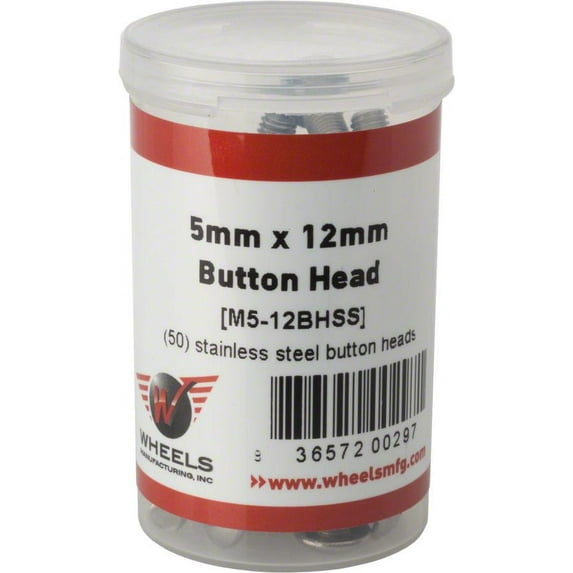 Wheels Manufacturing M5 x 12mm Button Head Cap Screw Stainless Steel Bottle/50