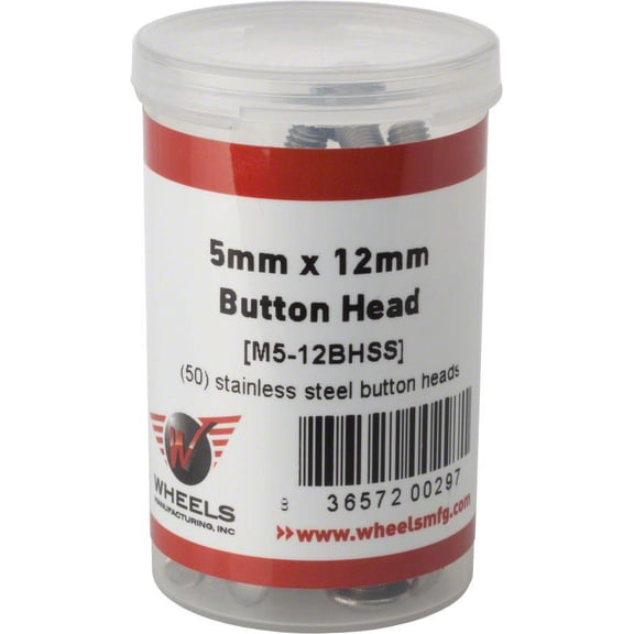 Wheels Manufacturing M5 x 12mm Button Head Cap Screw Stainless Steel Bottle/50