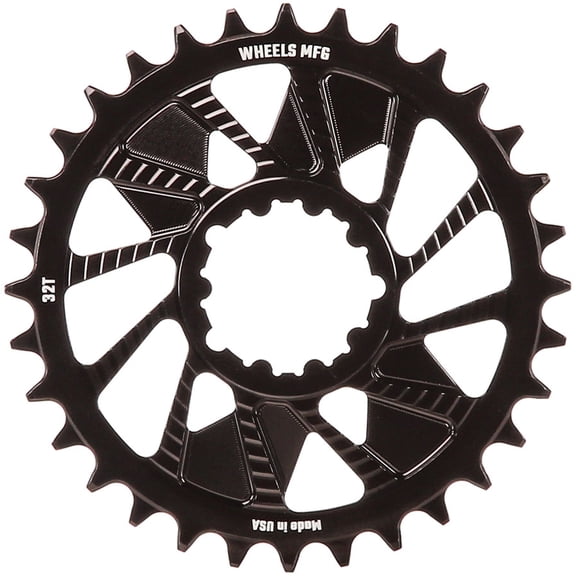 Wheels Manufacturing Direct Mount Chainring - 32t, SRAM 3-Bolt Direct Mount, 3mm Offset, T-Type Chain Compatible, Black