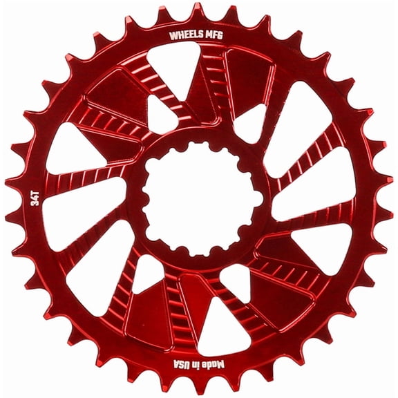 Wheels Manufacturing Direct Mount Chainring - 34t, SRAM 3-Bolt Direct Mount, 3mm Offset, Compatible with Hyperglide+