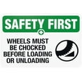 thumbnail image 1 of Wheels Must Be Chocked Before Loading Or Unloading Warning Sign, Truck Security Metal Signs for Home Busines Outdoor Indoor Street Wall Caution Decor 12 x 8 Inch, 1 of 4