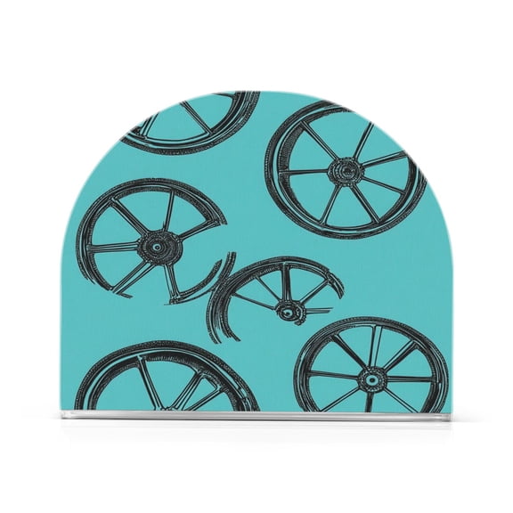 Wheels Pattern Thick U Shape Acrylic Napkin Holder Non Slip Space Saving for Kitchen