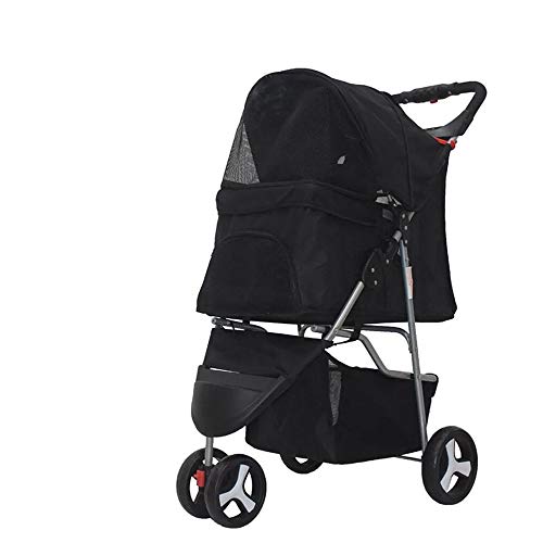 Wheels Pet Stroller, Foldable Dog Cat Stroller Cage Jogging Stroller Travel Carrier Strolling