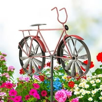 Wheels Wind Spinner Vintage Bicycle Decorative Metal Garden Stake, Metal Bicycle Wind Spinners with Stake, Retro Bike Design, Bicycle Wheel Windmill Garden Decor, Garden Spinner Stake Decor 8*12in