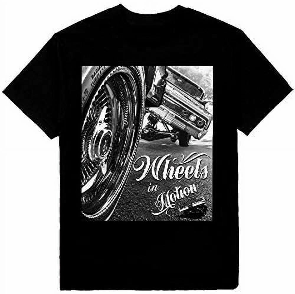 Wheels in Motion Low Rider Impala Heavyweight TShirt Print On Shaka