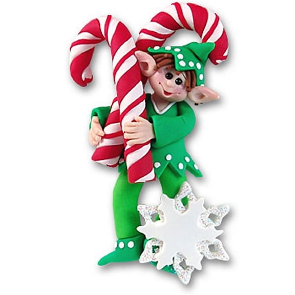 Wheez Elf Handmade Polymer Clay Personalized Christmas Ornament