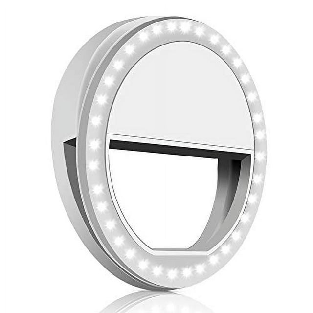 Whellen Selfie Ring Light with 36 LED for Phone/Tablet/iPad Camera [UL Certified] Portable Clip-on Fill Round Shape Light-White