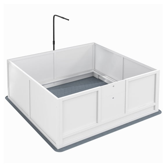Whelping Box for Dogs with Retractable Light Stand, Birth Dog Whelping Box for Puppies with Pig Rail, Pee PadAdjustable Height Door for Small, Medium & Large Breed Dogs, 49" x "