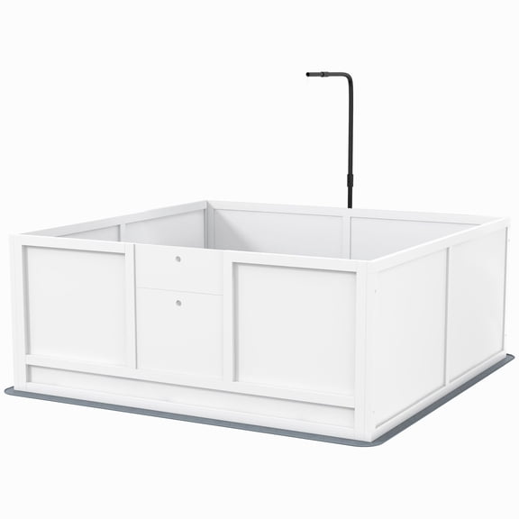 Whelping Box for Puppies Birth with Pee Pad, Pig Rail, Adjustable Door, for Small Medium Large All Breed Dogs, 49" x 48"