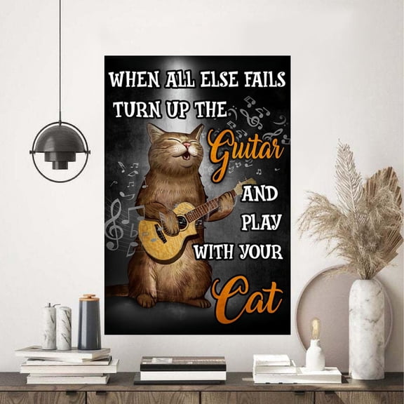 When All Else Fails Turn Up The Guitar Poster 11 x 17 Inch Poster