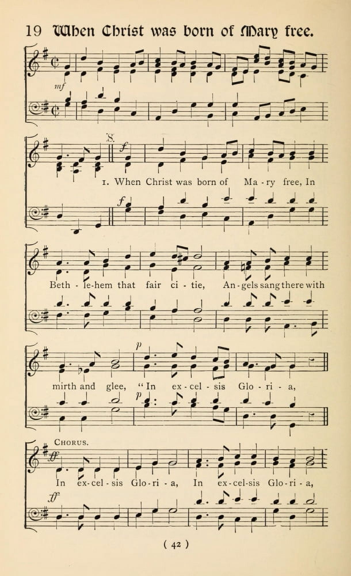 When Christ was Born of Mary Free 1 Christmas Carols New & Old 1850 Canvas Art - (18 x 24)