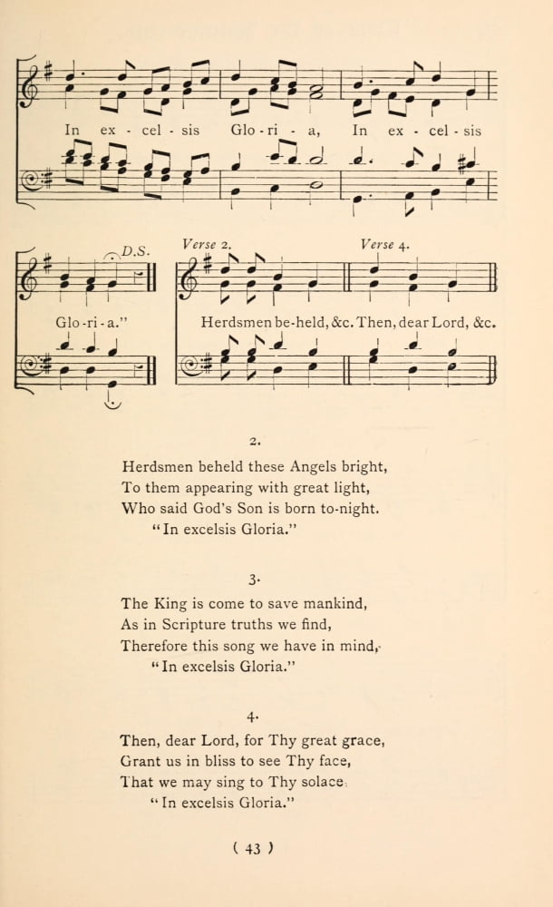 When Christ was Born of Mary Free 2 Christmas Carols New & Old 1850 Canvas Art -  (24 x 36)