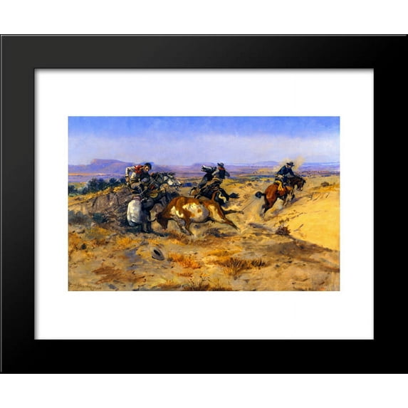 When Cowboys Get in Trouble 20x24 Framed Art Print by Charles M. Russell