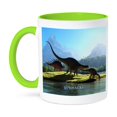 thumbnail image 1 of 3dRose, When Dinosaurs Roamed The Earth, 11oz Two-Tone Green Mug, 1 of 7