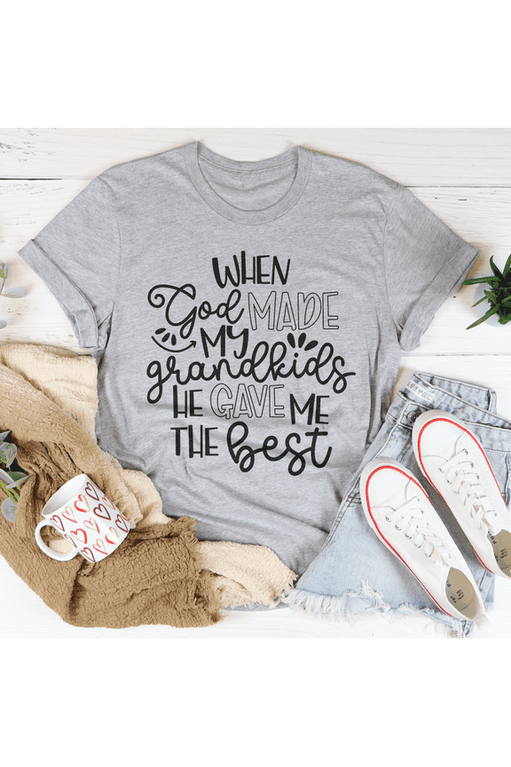 When God Made My Grandkids He Gave Me The Best Tee Mauve S Peachy Sunday T-Shirt