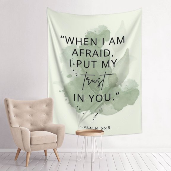 When I Am Afraid I Put My Trust In You Anime Tapestry Indian Wall Hanging Tapestries Room Decor For Bedroom Living Room Dorm