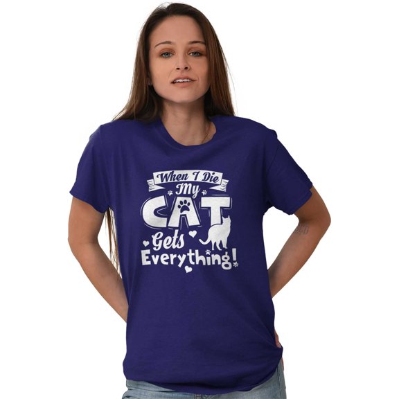 When I Die the Cat Gets Everything Women's Plus Size Graphic Tee Brisco Brands 2X