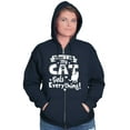 thumbnail image 1 of When I Die the Cat Gets Everything Zip Hoodie Sweatshirt Women Brisco Brands M, 1 of 6