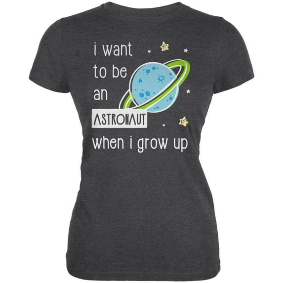 When I Grow Up Astronaut Juniors Soft T Shirt Deep Heather MD