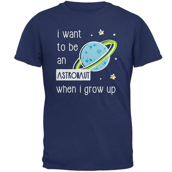 When I Grow Up Astronaut Mens T Shirt Metro Blue LG