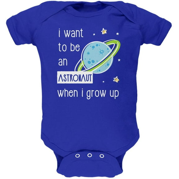 When I Grow Up Astronaut Soft Baby One Piece Royal 12-18 M