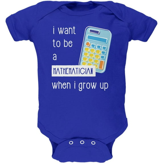 When I Grow Up Mathematician Soft Baby One Piece Royal 0-3 M