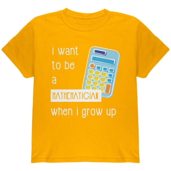 When I Grow Up Mathematician Youth T Shirt Gold YXL