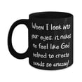 thumbnail image 1 of When I look into your eyes, it makes me feel like God helped to create hands so! 15oz Mug, Husband Cup, Special For Husband, 1 of 2