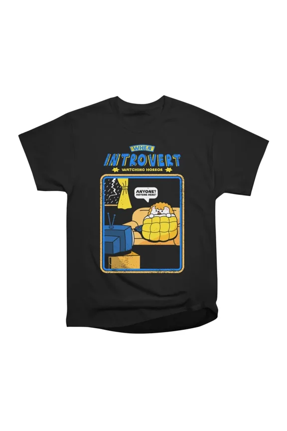 When Introvert Watching Horror T-Shirt Tee Gift For Him Merch For Her Apparel For Friend