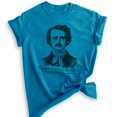 thumbnail image 1 of When It Rains It Poes Shirt, Unisex Women's Men's Shirt, Edgar Allen Poe Shirt, Funny Gothic Poe Poet Tee, Heather Blue, XX-Large, 1 of 6