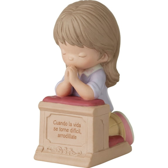 Precious Moments When Life Gets Too Hard To Stand, Kneel Brunette Hair/Medium Skin Spanish Figurine, 1 Each