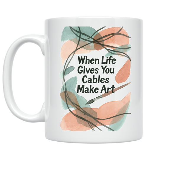 When Life Gives You Cables Make Art - Creative Mind - 11 oz Ceramic Coffee Mug