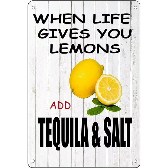When Life Gives You Lemons Tin Sign Bar Cafe Billiard Room Home Wall Art Decorations,Funny Tin Sign 12x8inches