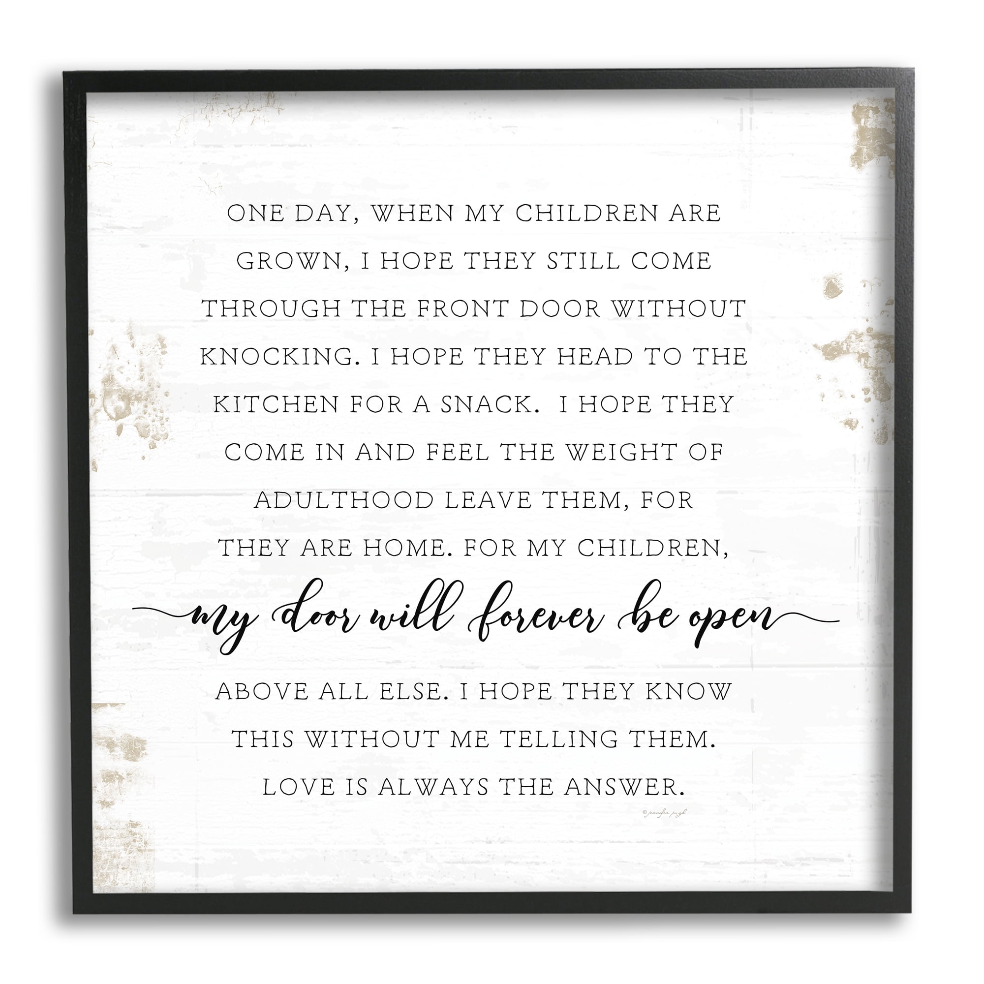 When My Children Are Grown Text Homely Word Design Typography Framed Art Print Wall Art, 17x17