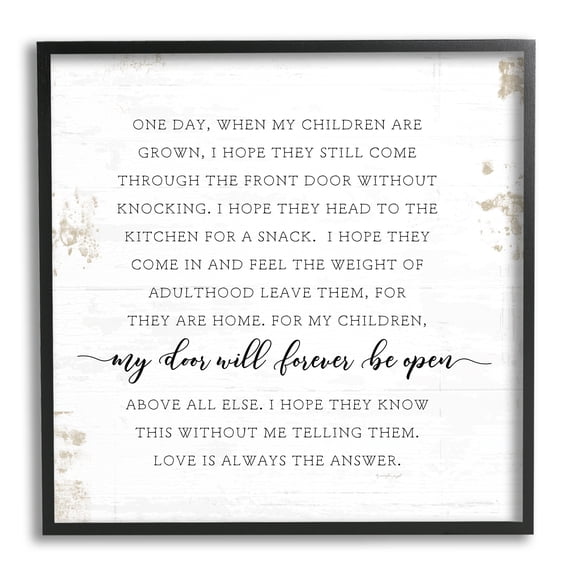 When My Children Are Grown Text Homely Word Design Typography Framed Art Print Wall Art, 17x17