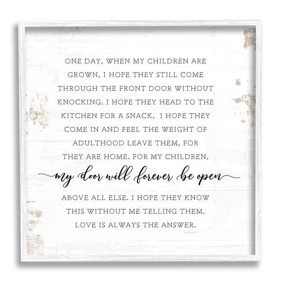 When My Children Are Grown Text Homely Word Design Typography Framed Art Print Wall Art, 17x17