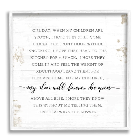 When My Children Are Grown Text Homely Word Design Typography Framed Art Print Wall Art, 17x17
