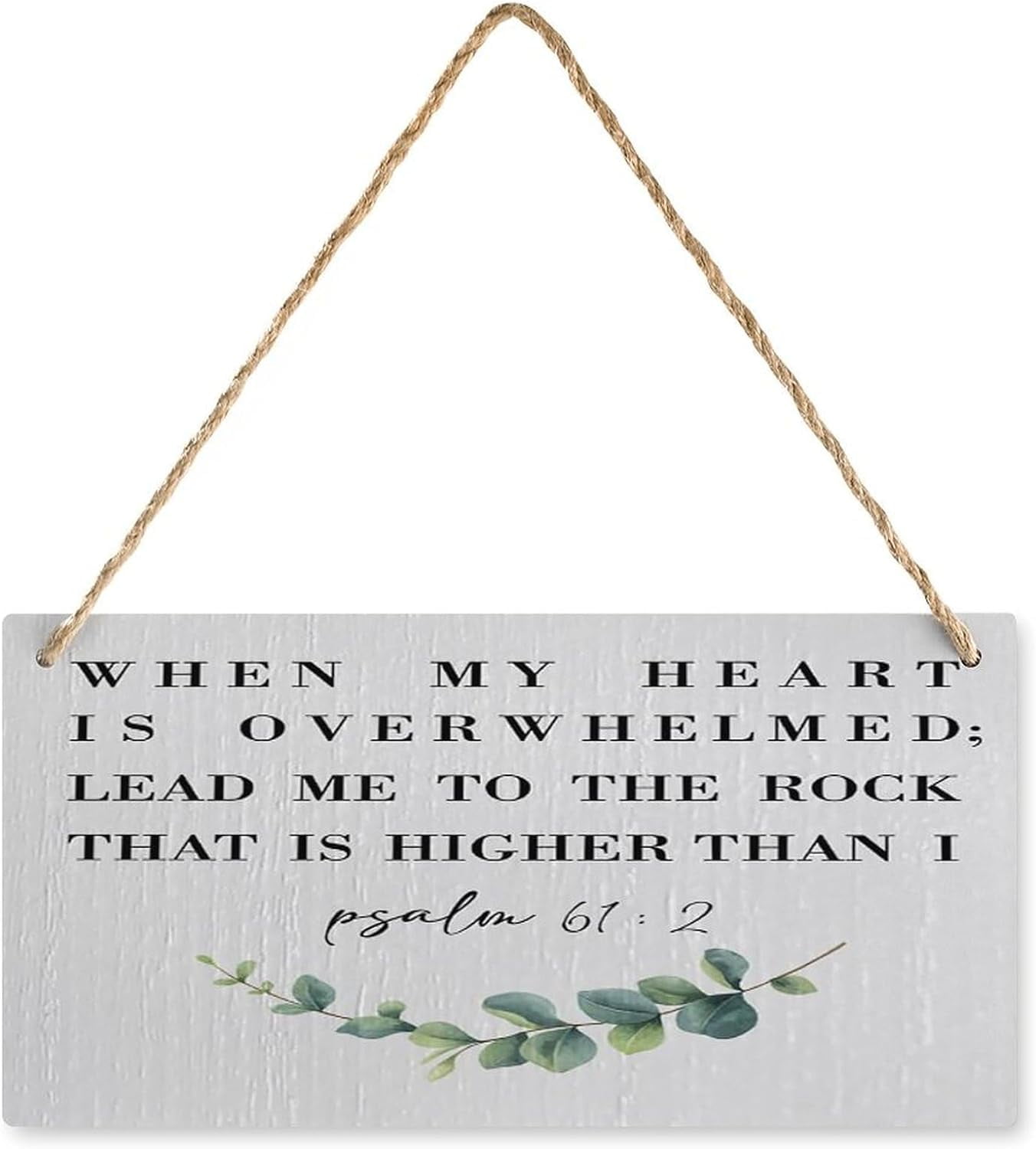 When My Heart is Overwhelmed Bible Verse Artwork Wood Sign Hanging Art