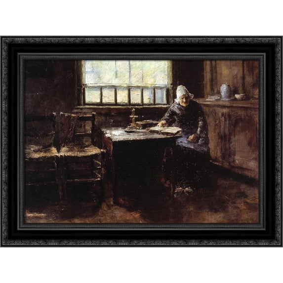 When One is Old 24x20 Black Ornate Wood Framed Canvas Art by Chase, William Merritt