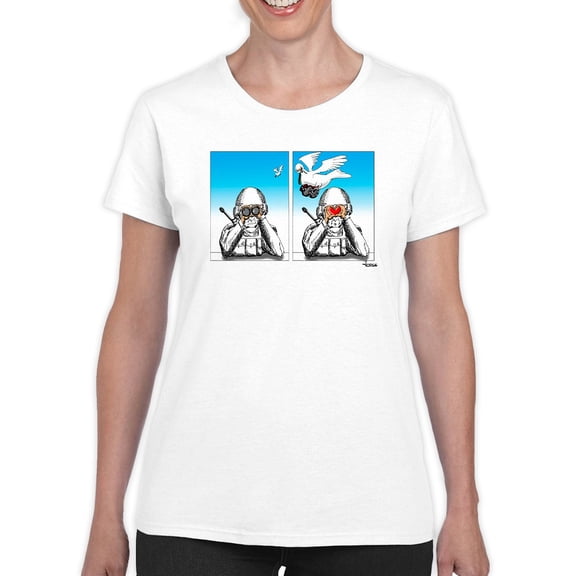 When Seen Through Peace T-Shirt Women -Jorge Sanchez Armas Designs, Female XX-Large