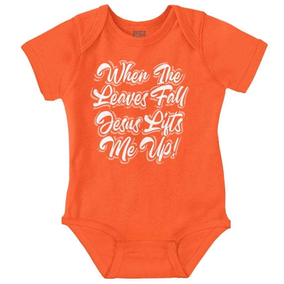 When The Leaves Fall Jesus Lifts Me Bodysuit Jumper Girls Infant Baby Brisco Brands NB