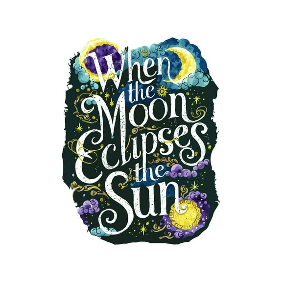 When The Moon Eclipses The Sun Astronomical Solar Lunar Phenomenal Quote Wall Art Sticker Designs Vinyl Stickers For Home House Walls Rooms Windows Bedroom Decoration Size (26x26 inch)
