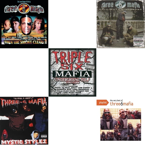 When The Smoke Clears & Mystic Stylez & Underground Vol.1 & Most Known Unknown (Revised Edition) & Playlist: Very Best Of Three 6 Mafia [CD Bundle]