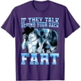 thumbnail image 1 of When They Talk Behind Your Back Fart Meme Funny Wolf Unisex T-Shirt for Men Women Kids Toddler,Purple Color,Size YXL, 1 of 5