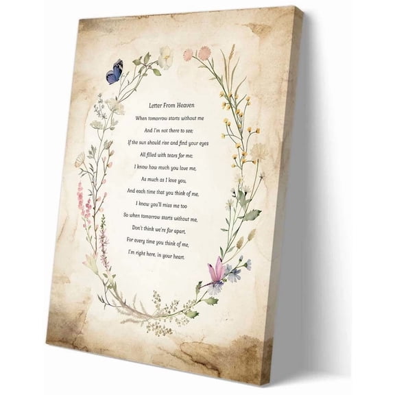 When Tomorrow Starts Without Me Poem Wall Art Letter From Heaven Funeral Poem Memorial Poem Poster