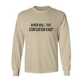 thumbnail image 1 of When Will This Staycation End? Adult Long Sleeve T-shirt, 1 of 2