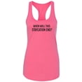 thumbnail image 1 of When Will This Staycation End? Racerback Tank, 1 of 2