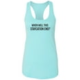 thumbnail image 1 of When Will This Staycation End? Racerback Tank, 1 of 3